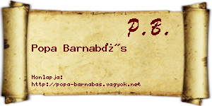 Popa Barnabás névjegykártya